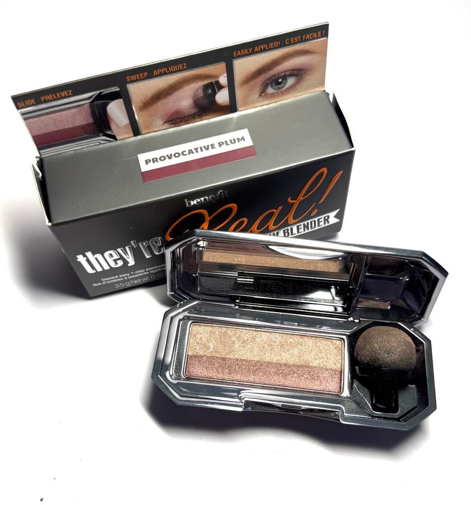 Benefit they’re real duo shadow blender provocative plum, Ophalen of Verzenden, Zo goed als nieuw, Gehele gezicht