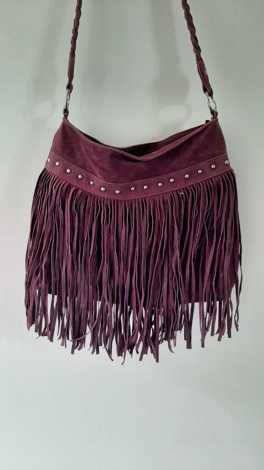 Tally Weijl,toffe tas met studs en franje., Ophalen of Verzenden, Paars