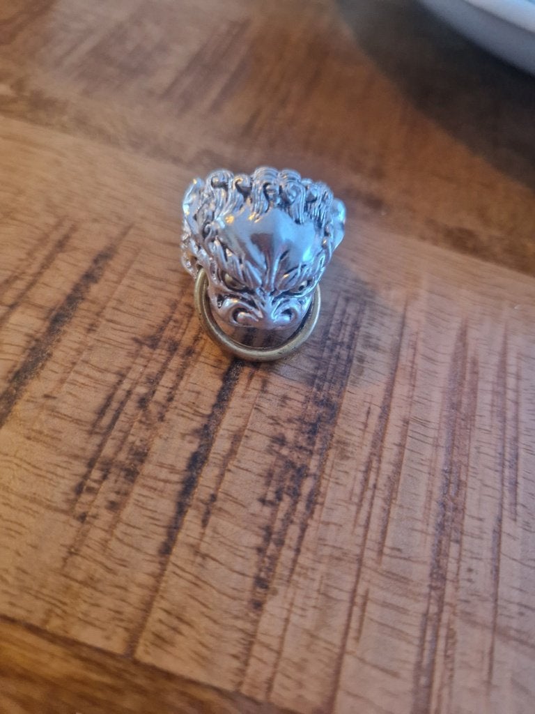 925 zilveren ring. Draak met ring. Maat 20., Ophalen of Verzenden, Zilver, Ring