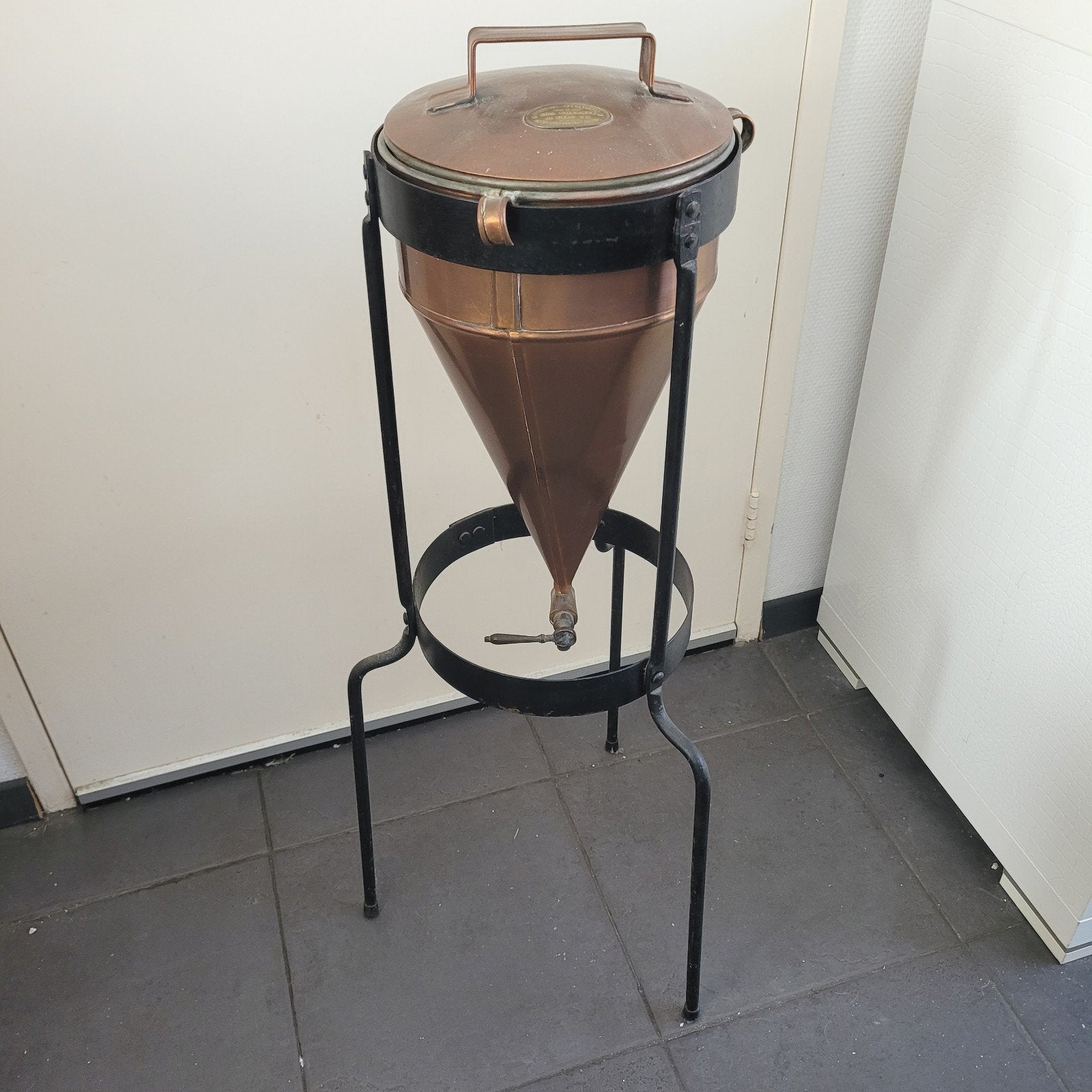 antieke koperen bier of wijn filter Jos Morraye, Antiek en Kunst, Ophalen of Verzenden