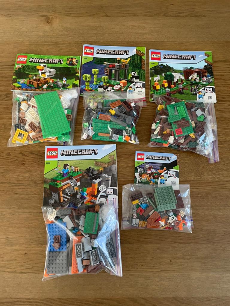 Lego minecraft 5 sets, Minecraft, Lego, Ophalen of Verzenden, Zo goed als nieuw