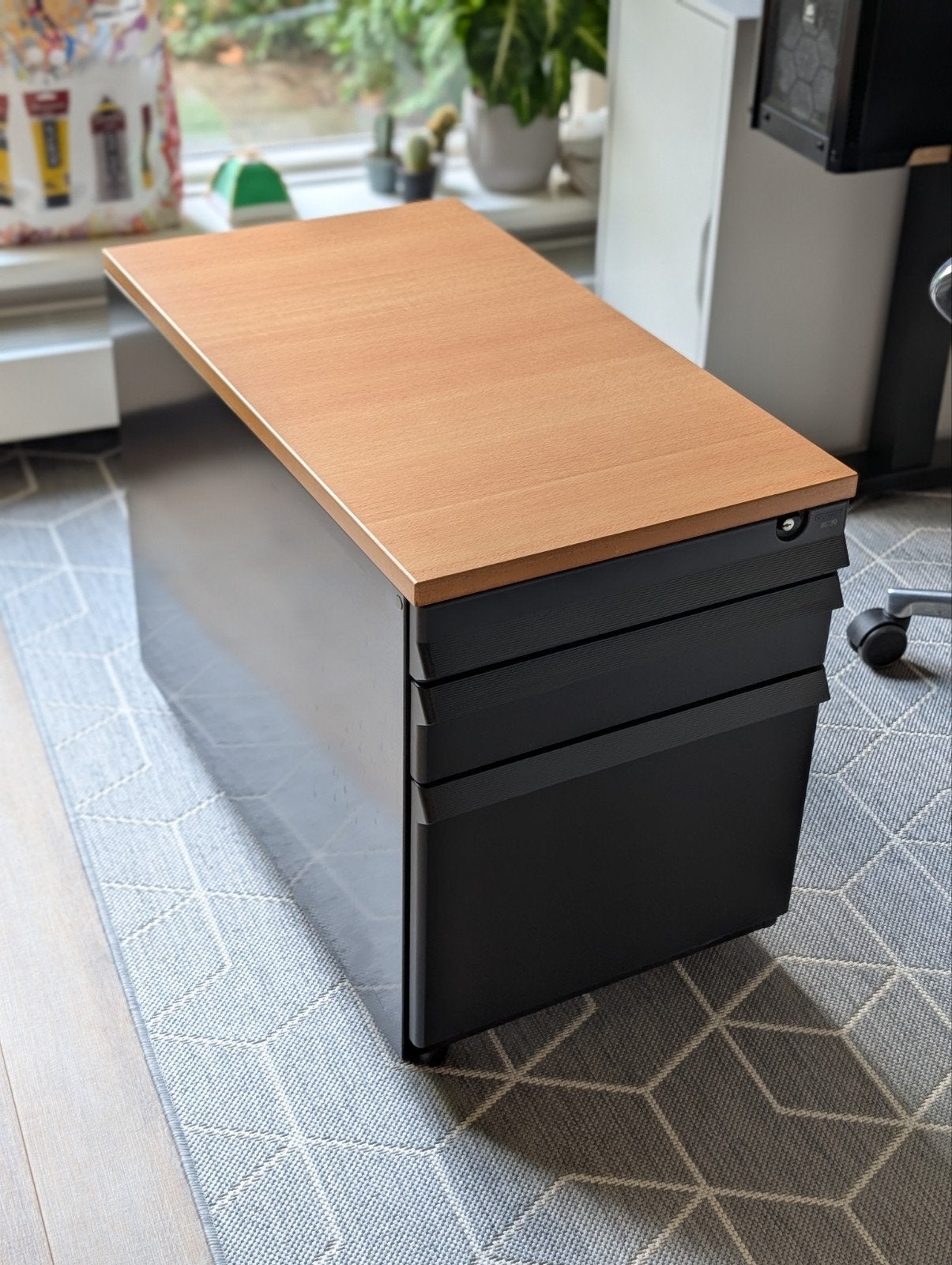 Ahrend Ladeblok Antreciet | Houten Top | 3 Laden | Wielen, Ophalen, Zo goed als nieuw