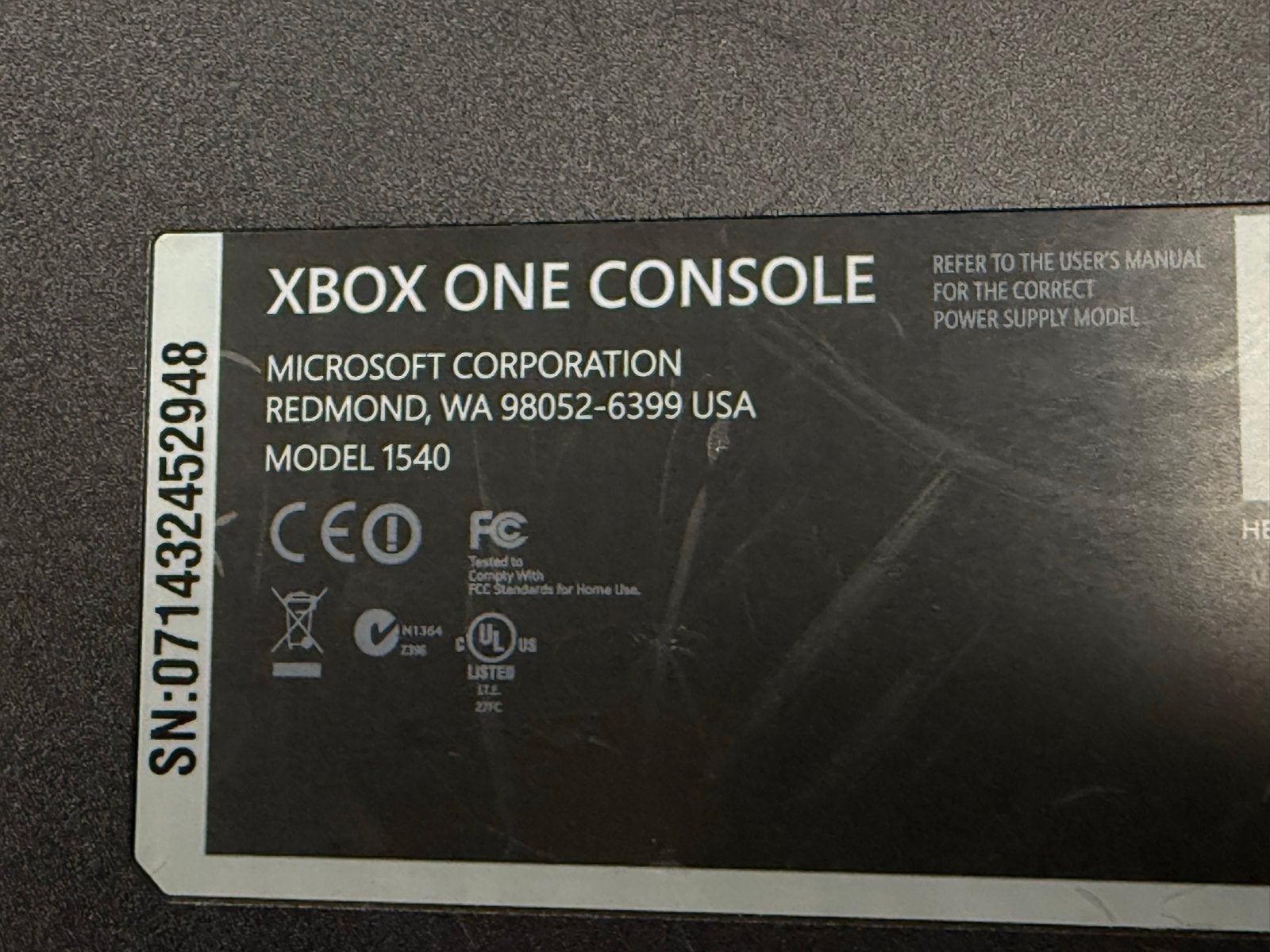 Losse Xbox One Console (Model 1540) + Game MINECRAFT, Xbox One, Ophalen of Verzenden, Zonder controller, 500 GB