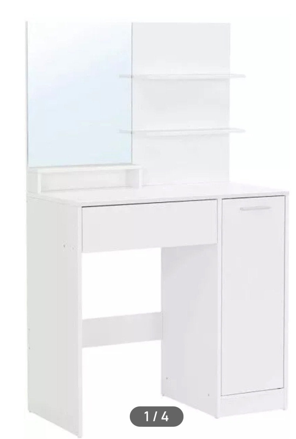 Nieuw in doos! Witte kaptafel met spiegel en opbergruimte, Huis en Inrichting, Ophalen, 100 tot 150 cm, Zo goed als nieuw, 150 tot 200 cm