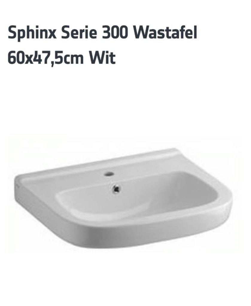 Wastafel Wasbak Sphinx Wit met geïntegreerde Grohe mengkraan, Ophalen of Verzenden, Zo goed als nieuw, Chroom, Wastafel