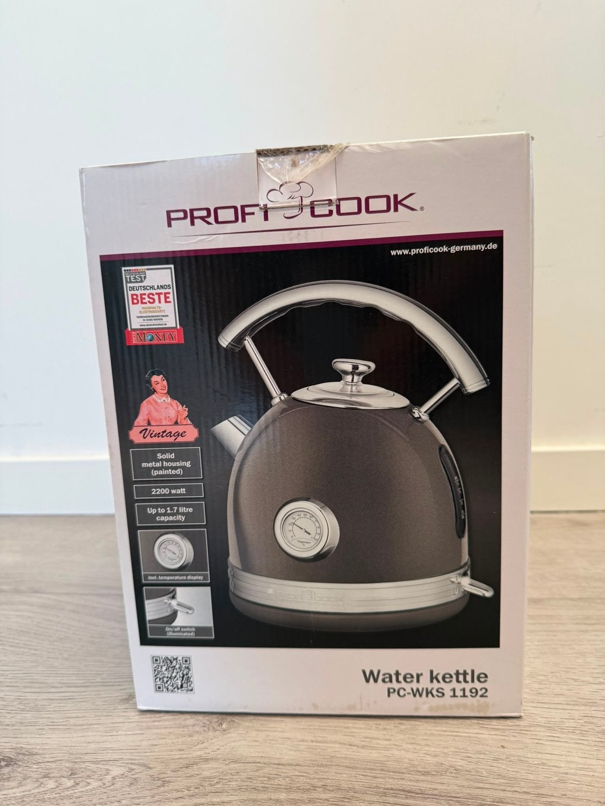 ProfiCook PC-WKS 1192 Vintage Waterkoker - 1.7L, 2200W, 1 tot 2 liter, Ophalen, Nieuw