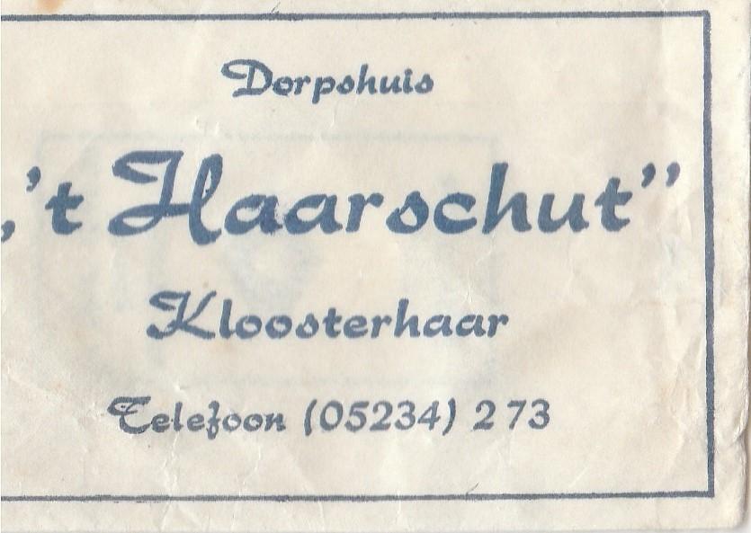 dorpshuis 't Haarschut Kloosterhaar, Ophalen of Verzenden