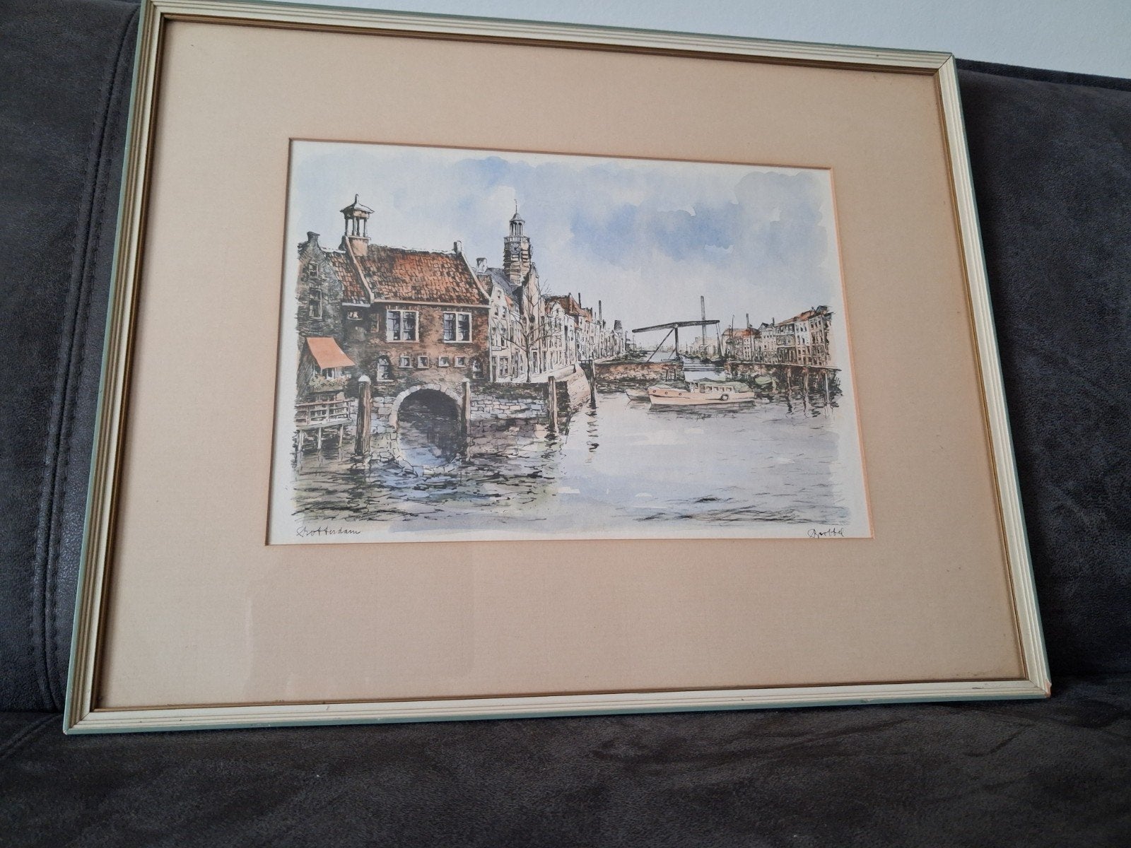 Heel mooi stadsgezicht van Rotterdam door B. Brobbel., Antiek en Kunst, Ophalen of Verzenden