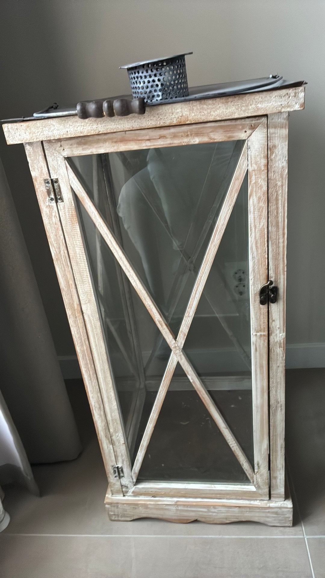 Groot Windlicht, Huis en Inrichting, Woonaccessoires | Kandelaars en Kaarsen, Ophalen, Zo goed als nieuw, Overige materialen, 75 cm of meer