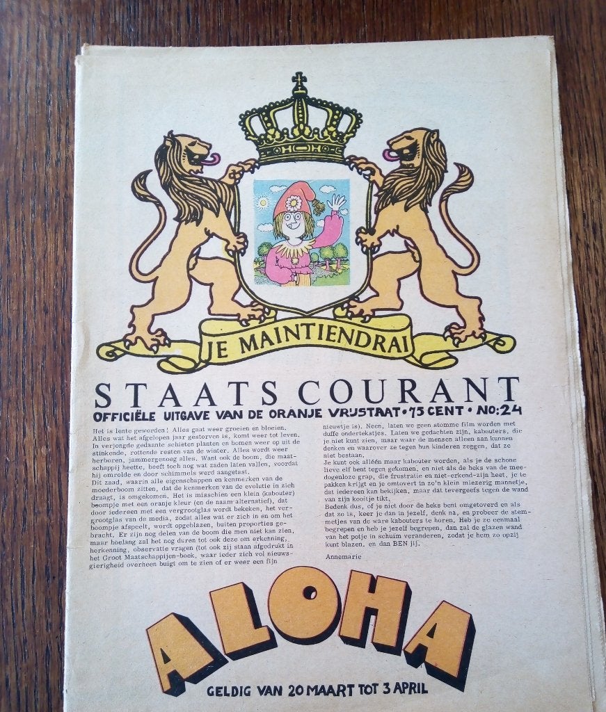 aloha nr.24 *1970*-staatscourant der oranje vrijstaat, Ophalen of Verzenden, Gelezen, Muziek, Film of Tv