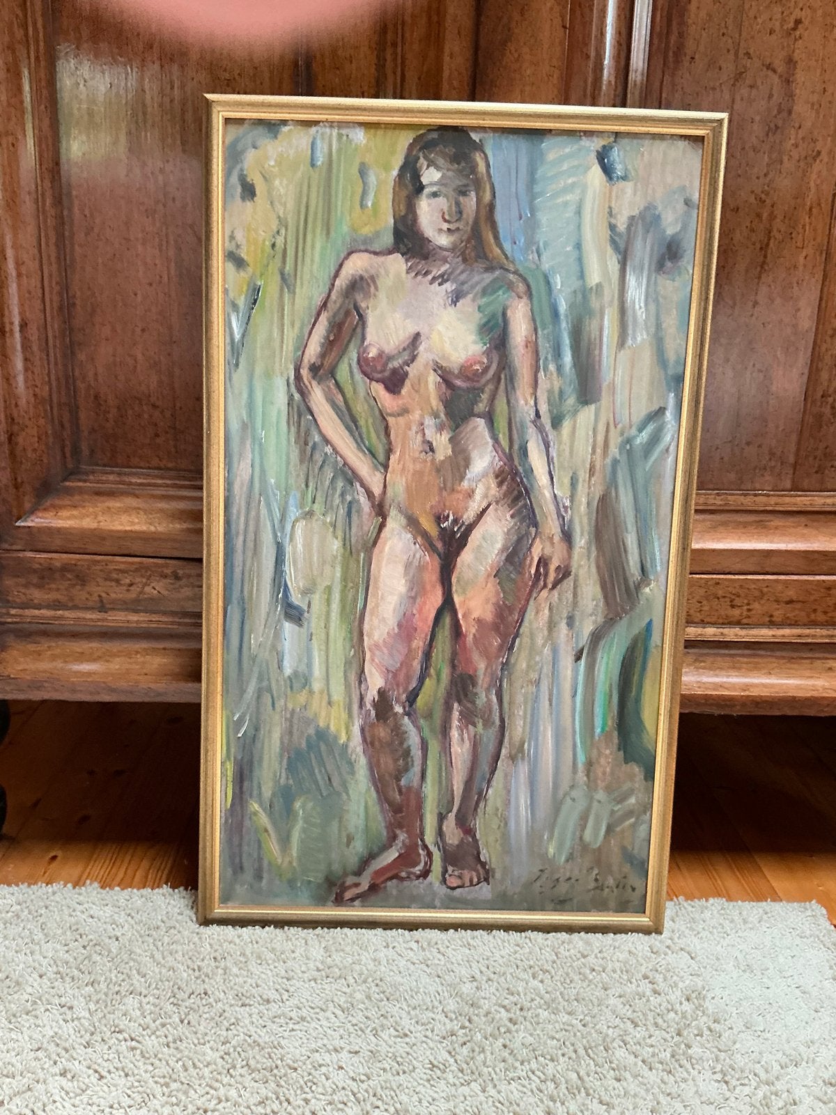 Naakt van Josef Santen - Olieverfschilderij, Portret of Personen, Ophalen of Verzenden, Gesigneerd, Olieverf