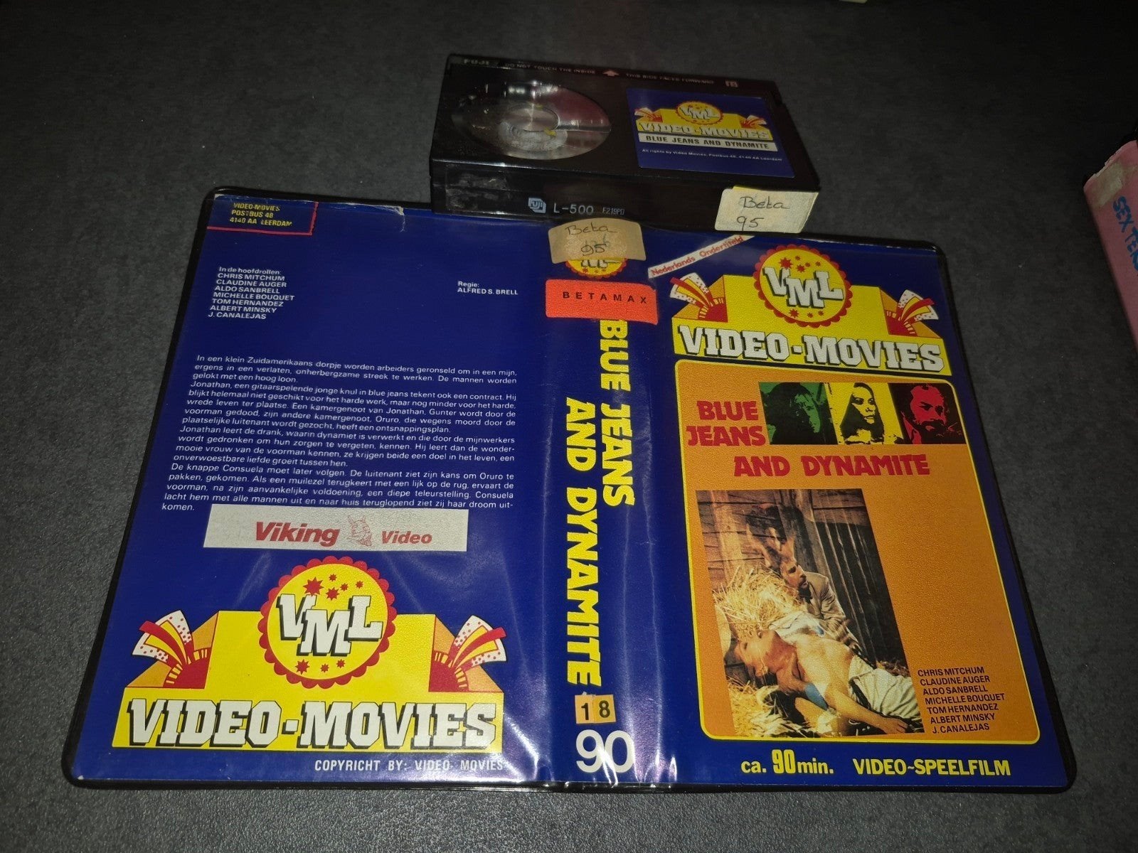 BLUE JEANS AND DYNAMITE OP BETAMAX. RENTAL OP VML, Vanaf 16 jaar, Ophalen of Verzenden, Zo goed als nieuw, Horror