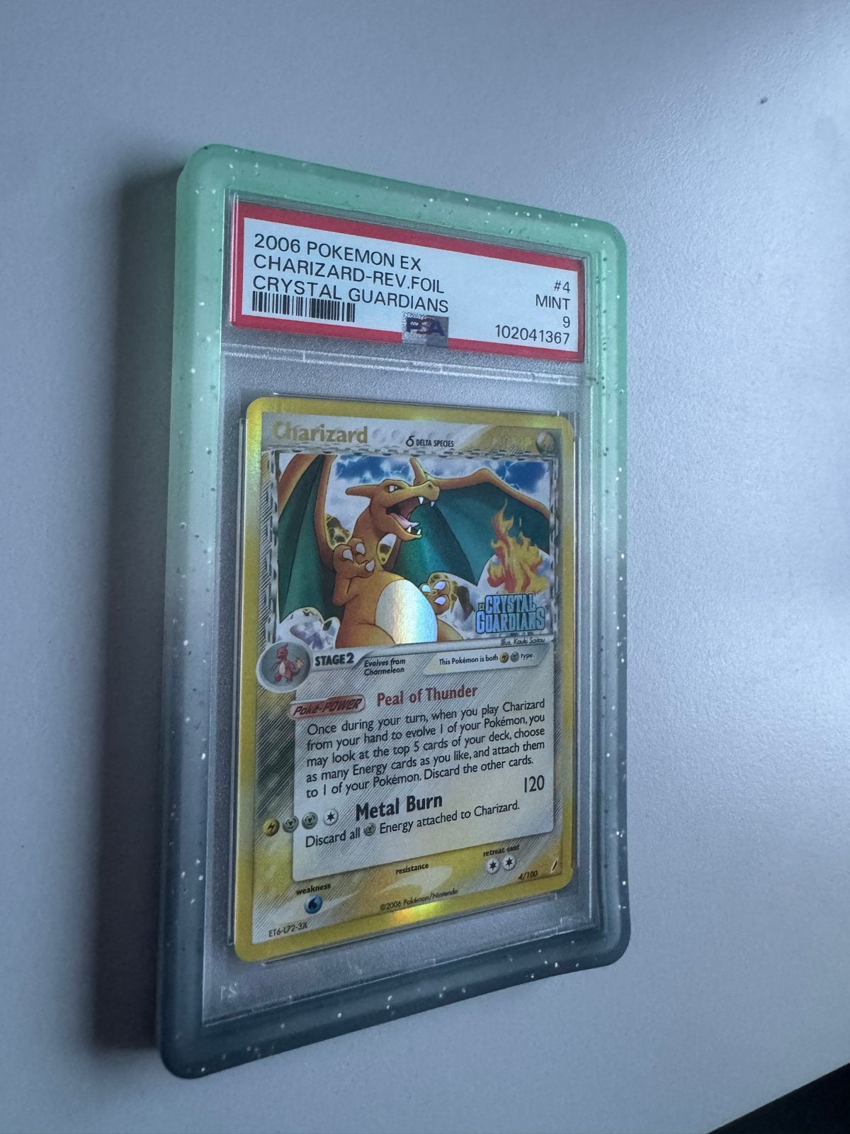 PSA 9 Charizard Rev. Foil Crystal Guardians Pokémon Kaart, Hobby en Vrije tijd, Verzamelkaartspellen | Pokémon, Ophalen of Verzenden