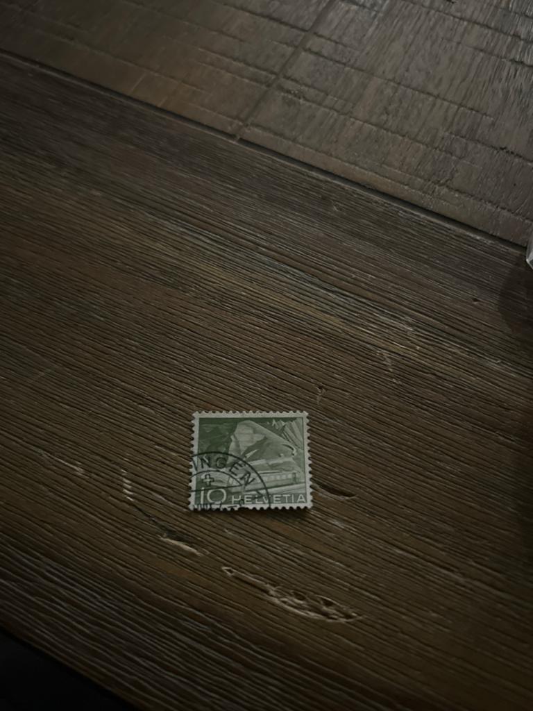 Zwitserse postzegel 10 Helvetia gestempeld, Ophalen of Verzenden, Gestempeld