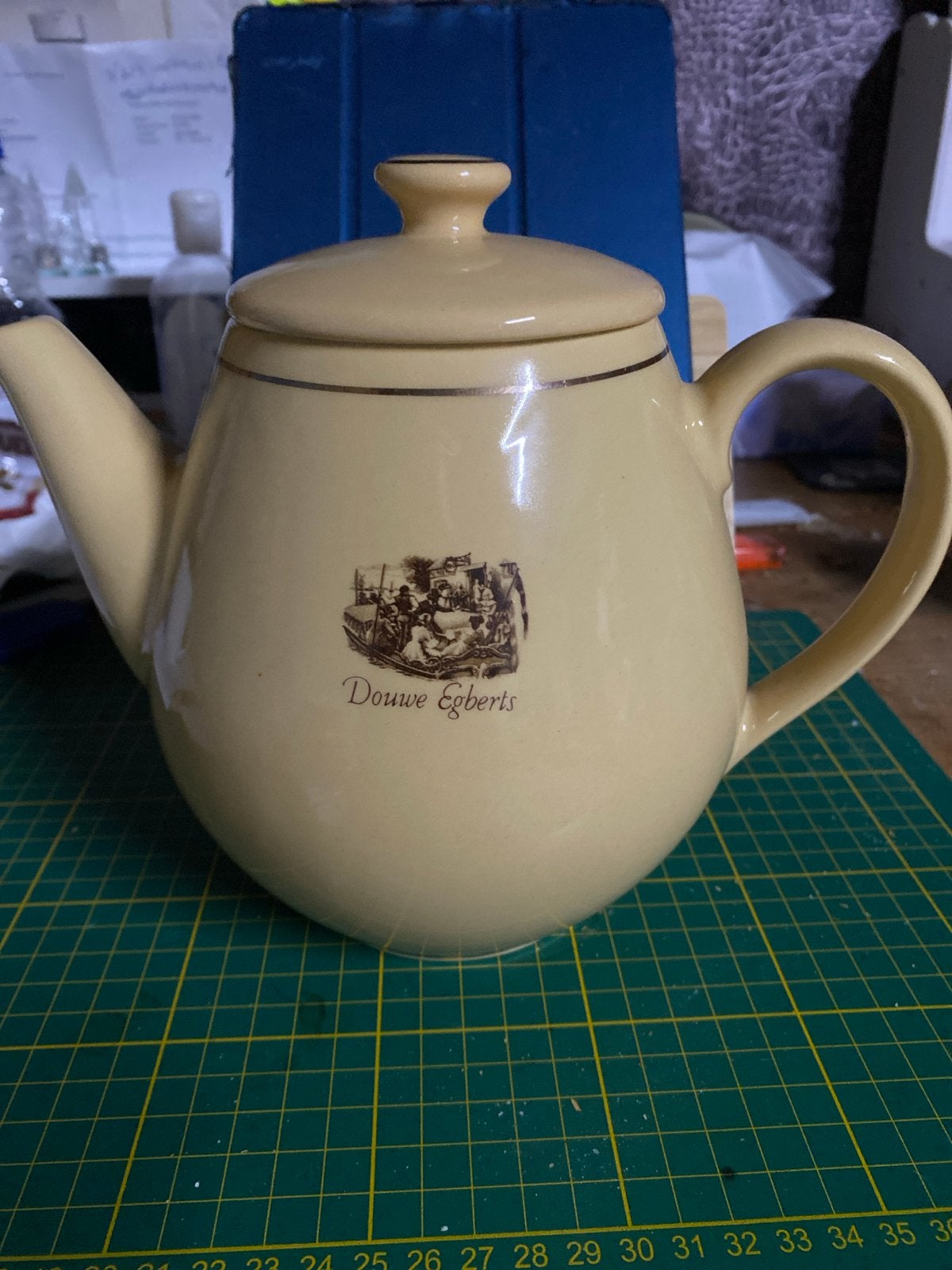 Vintage Douwe Egberts theepot - Crèmekleurig, Ophalen of Verzenden