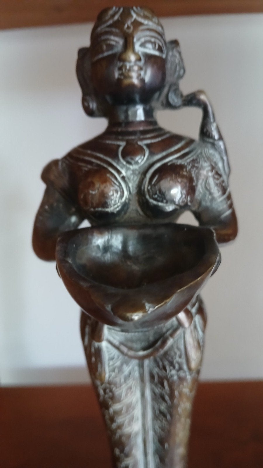 Exotisch bronzen standbeeld Deeplakshmi, Ophalen of Verzenden