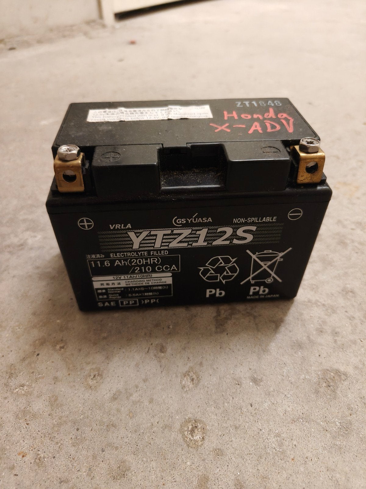 Yuasa YTZ12S Accu Onderhoudsvrij Motor Scooter X ADV 750, Gebruikt