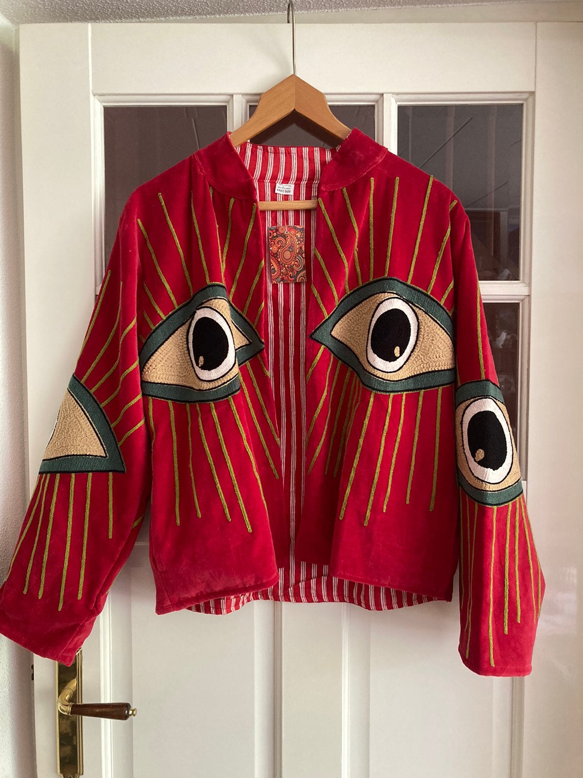 Project 35 jasje fluweel suzani jas jasje jack rood oog eye, Kleding | Dames, Ophalen of Verzenden, Nieuw, Rood, Jasje