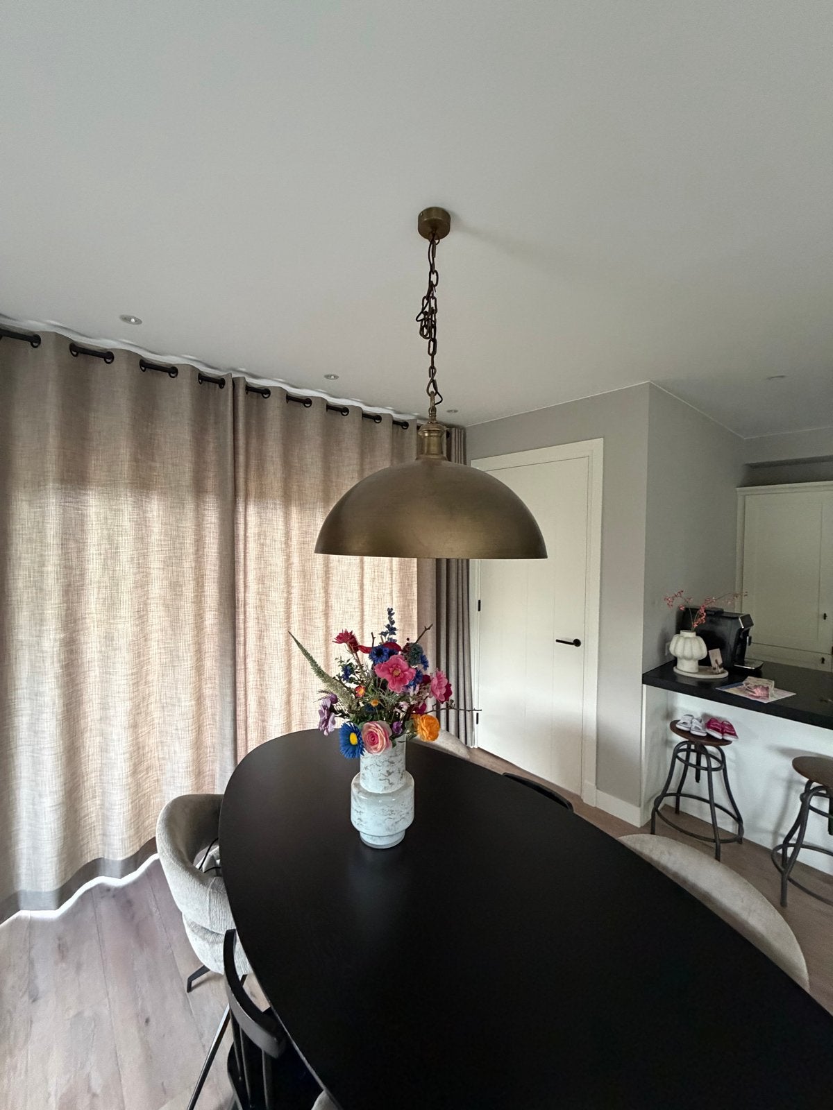 Grote brons hanglamp! Lamp is nieuw nog te koop €298,-, Ophalen of Verzenden, Zo goed als nieuw, Metaal, E27 (groot)