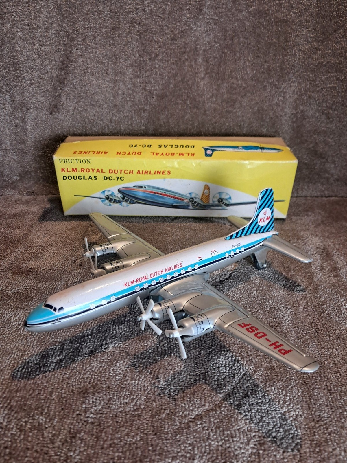 Blik vliegtuig KLM - in doos - Daiya Japan, Ophalen of Verzenden
