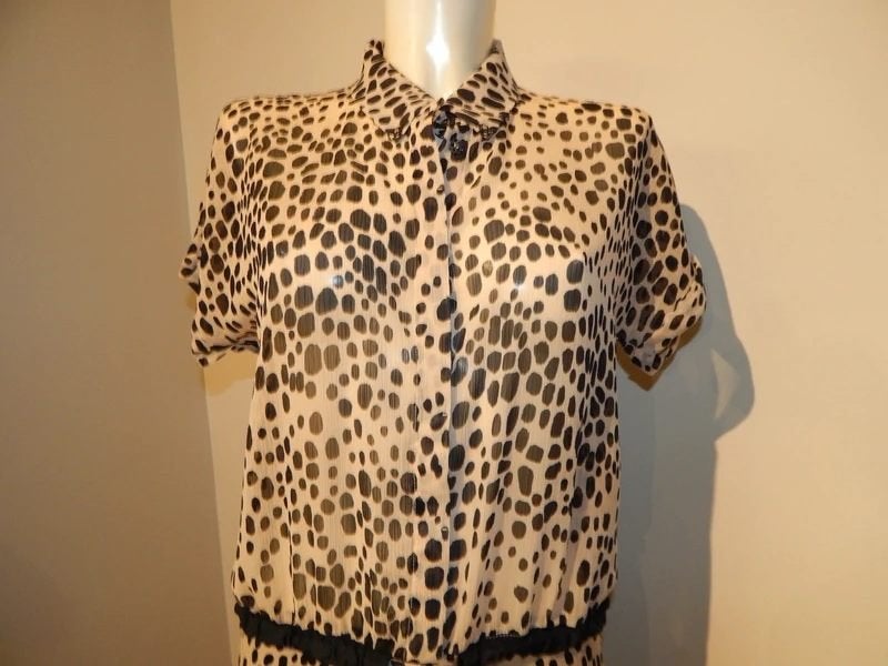 Marccain aparte mooie jurk in print blouse lijfje N3/M, Maat 38/40 (M), Zo goed als nieuw, Marccain, Onder de knie