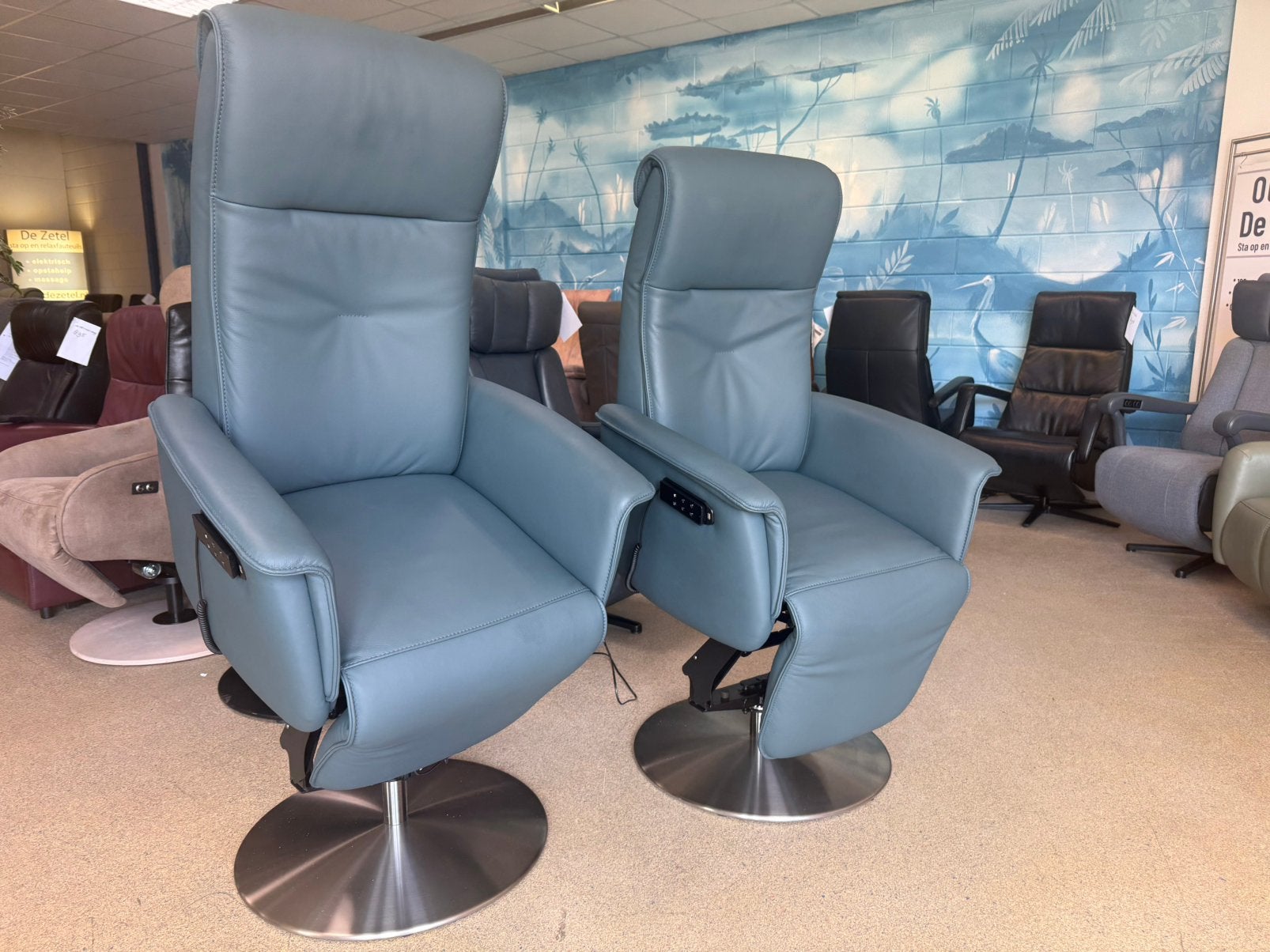 Nieuw Velderhof Rialto set sta op relax stoel relaxfauteuils, Ophalen of Verzenden, Nieuw, Leer, Gratia bezorging regio Utrecht ophalen met korting