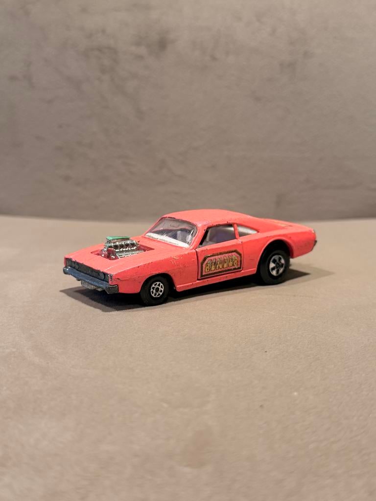 Vintage Matchbox Speed Kings K-22 Dodge Dragster Roze 1971, Ophalen of Verzenden, Gebruikt, Auto, Matchbox