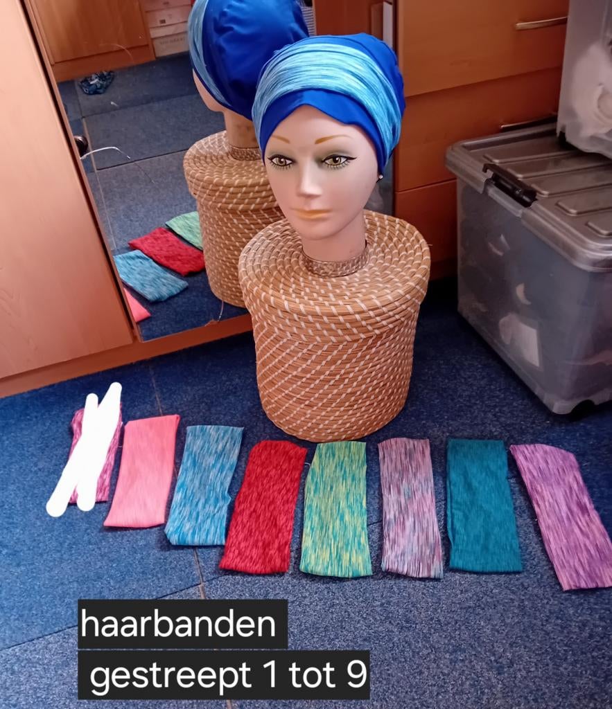 Chemo mutsje met leuke haarband, Ophalen of Verzenden, Zo goed als nieuw, Muts