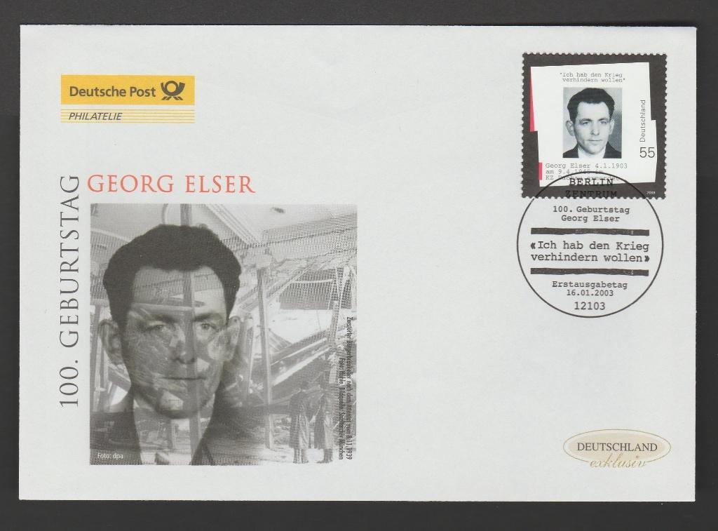 Duitsland - FDC Michelnr 2310 - Georg Elser, verzetsstrijder, Verzenden, 1990 tot heden, Postfris