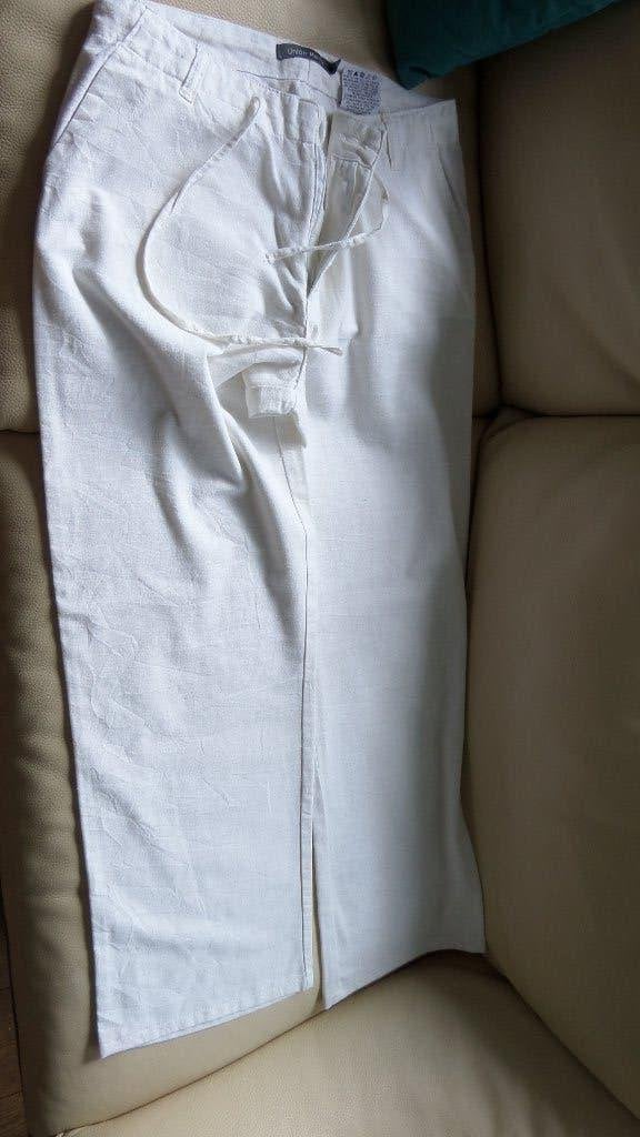 (gebroken) witte linnen lange broek mt 38/40 z.g.a.n., Maat 38/40 (M), Wit, Ophalen of Verzenden, Zo goed als nieuw