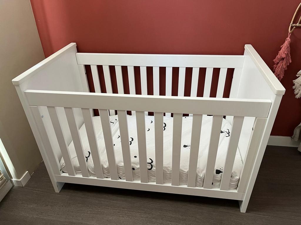Bopita ledikant + commode, Ophalen, Gebruikt, Eenpersoons, Wit
