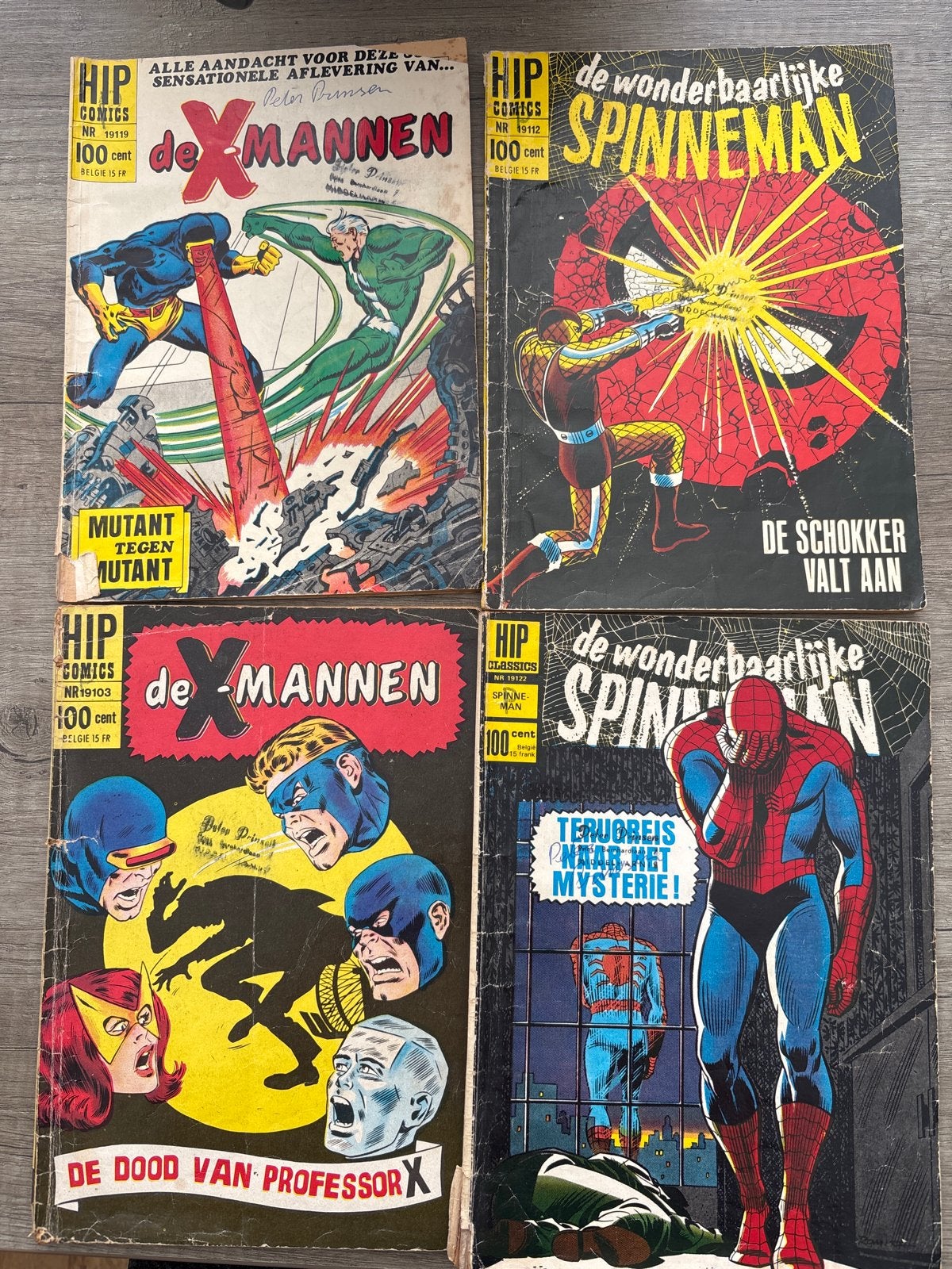 Vintage Marvel Comics: X-Mannnen & Spinneman (4 stuks), Meerdere stripboeken, Ophalen of Verzenden, Gelezen