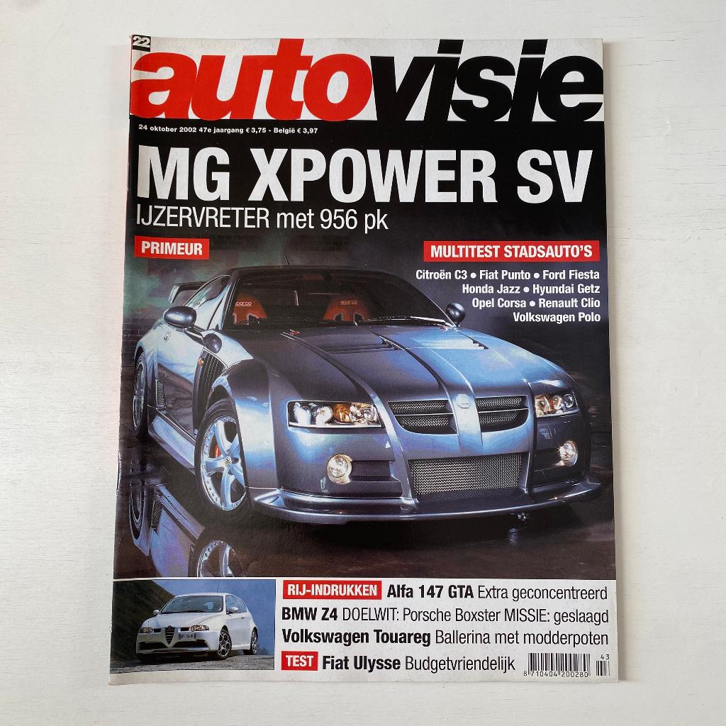Autovisie nr. 22 - 24 oktober 2002 - MG XPOWER SV, Ophalen of Verzenden, Gelezen, Overige merken
