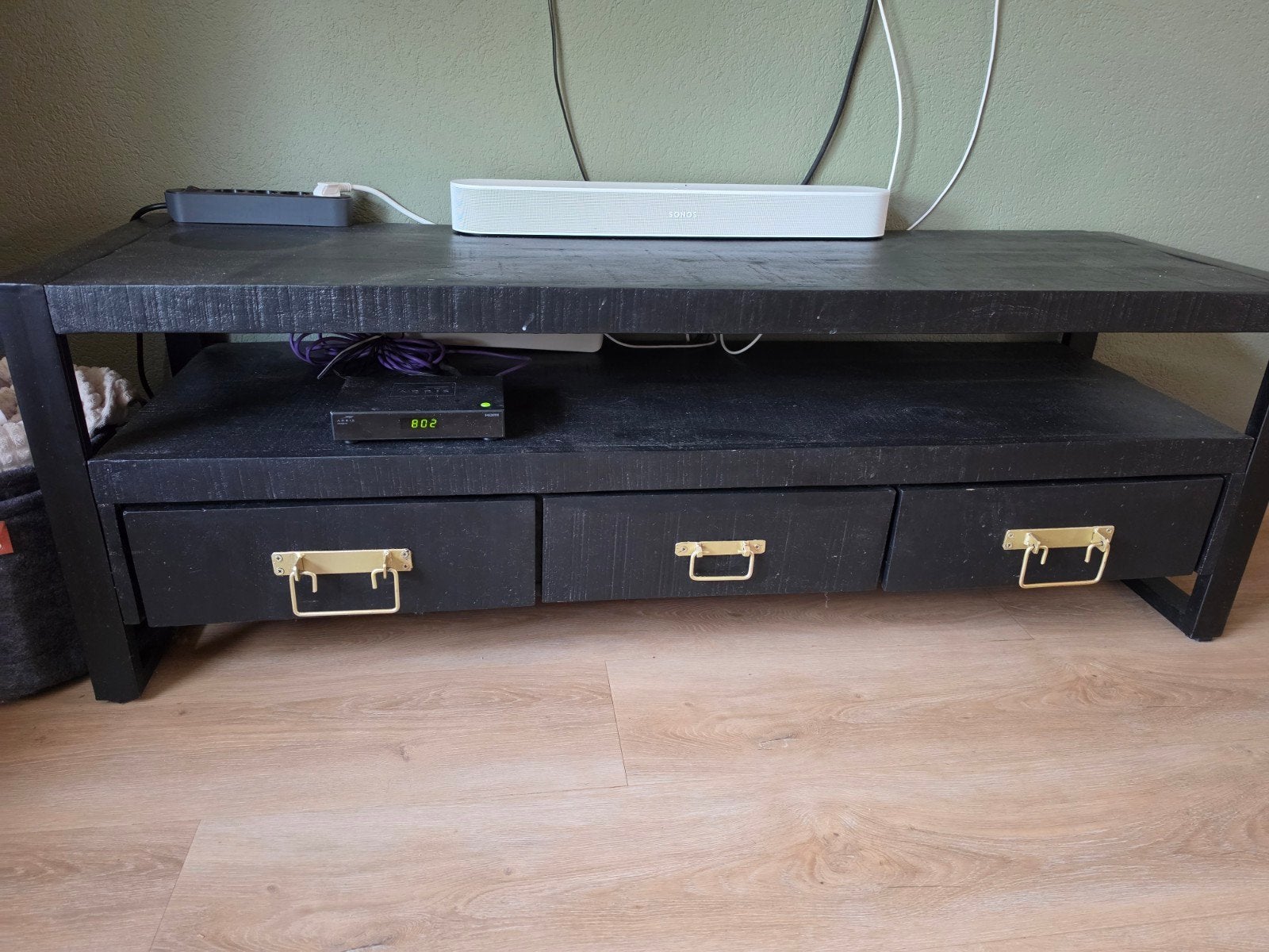 mango houten tv kast, 100 tot 150 cm, Ophalen of Verzenden, Zo goed als nieuw, Industriëeel