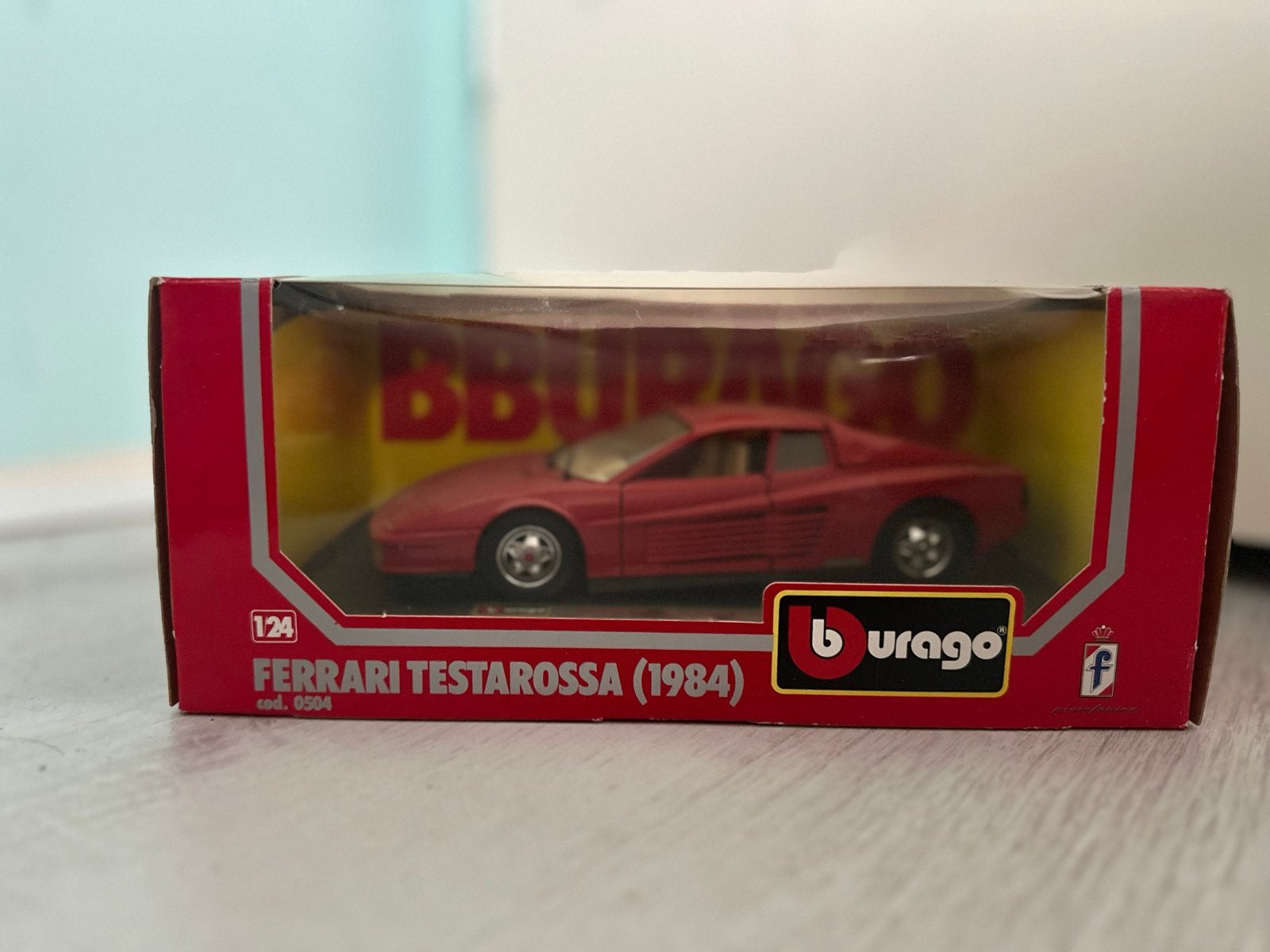 Burago Ferrari Testarossa (1984) 1:24, Ophalen of Verzenden, Nieuw, Auto, Overige merken