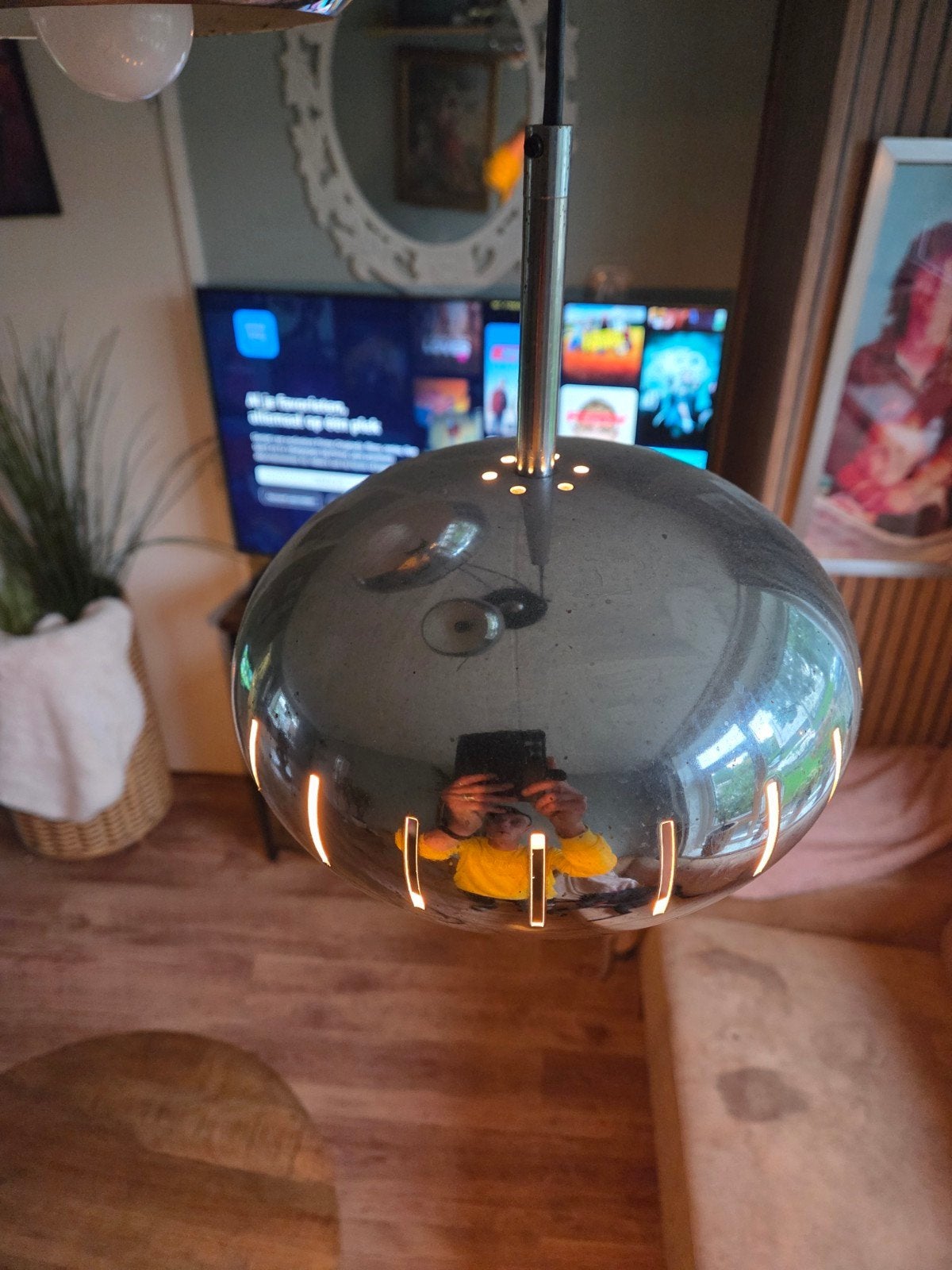 Retro Hanglamp jaren'70 Stijl, Gebruikt, Metaal, Retro, Jaren '70, Vintage, E27 (groot)
