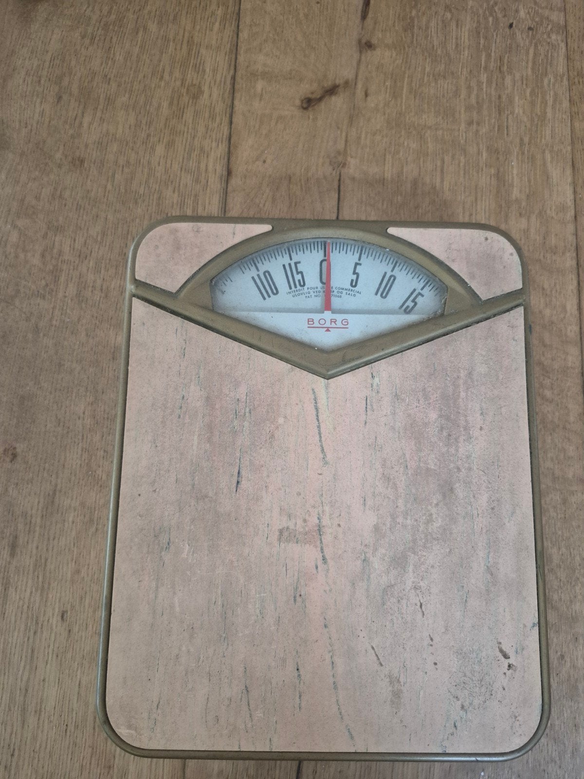 Vintage Borg Personenweegschaal - Voor Huishoudelijk Gebruik, Gebruikt, Analoog, 100 kg of meer, Ophalen of Verzenden