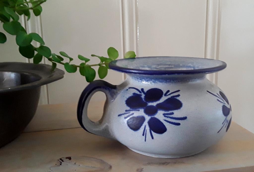Mooi potje met oor - keuls aardewerk - decoratie bloemen, Antiek en Kunst, Ophalen of Verzenden