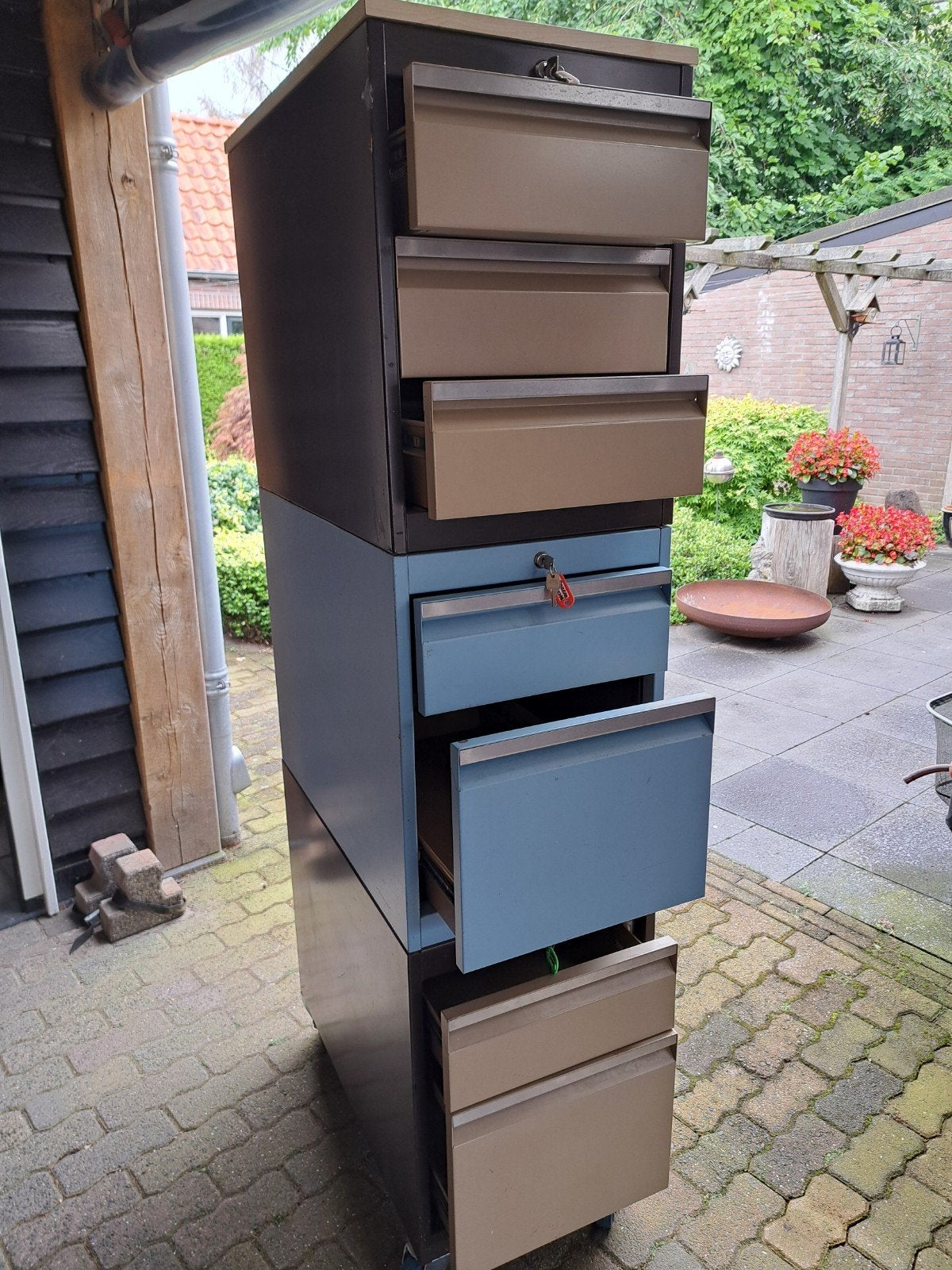 Stalen ladenkast, Huis en Inrichting, Kasten | Ladekasten, Ophalen, Minder dan 50 cm, Gebruikt, 5 laden of meer