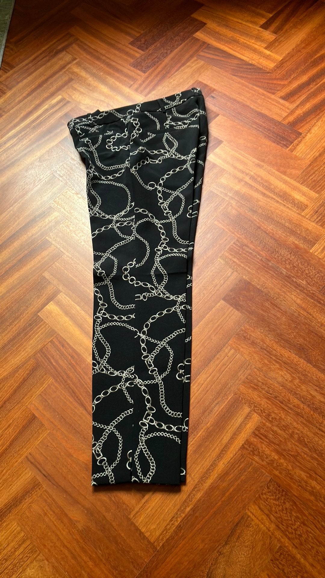 Cambio. Zwarte broek. Renira. Kettingprint. Maat S/36, Kleding | Dames, Zwart, Ophalen of Verzenden, Zo goed als nieuw, Maat 36 (S)