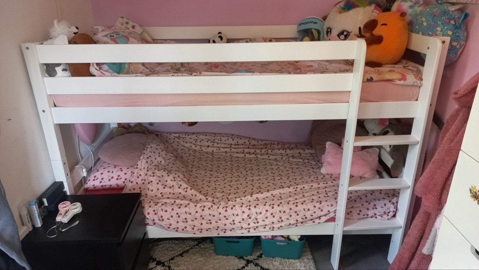 Pinokkio Stapelbed 90x200 Wit - Zo goed als nieuw, Ophalen, 90 cm, 160 tot 180 cm, Tweepersoons