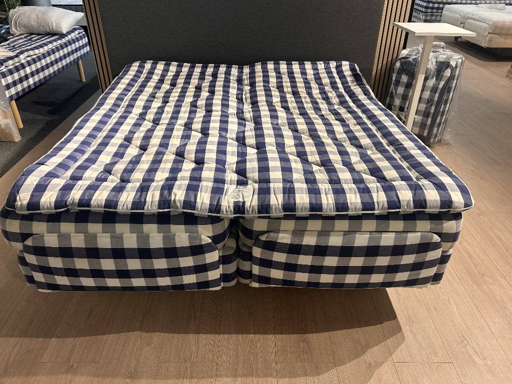 Hastens Adjustable 180x210 Blue-Check Sale!! Moet weg!, Huis en Inrichting, Slaapkamer | Bedden, Verstelbaar, Blauw, 210 cm, Ophalen of Verzenden
