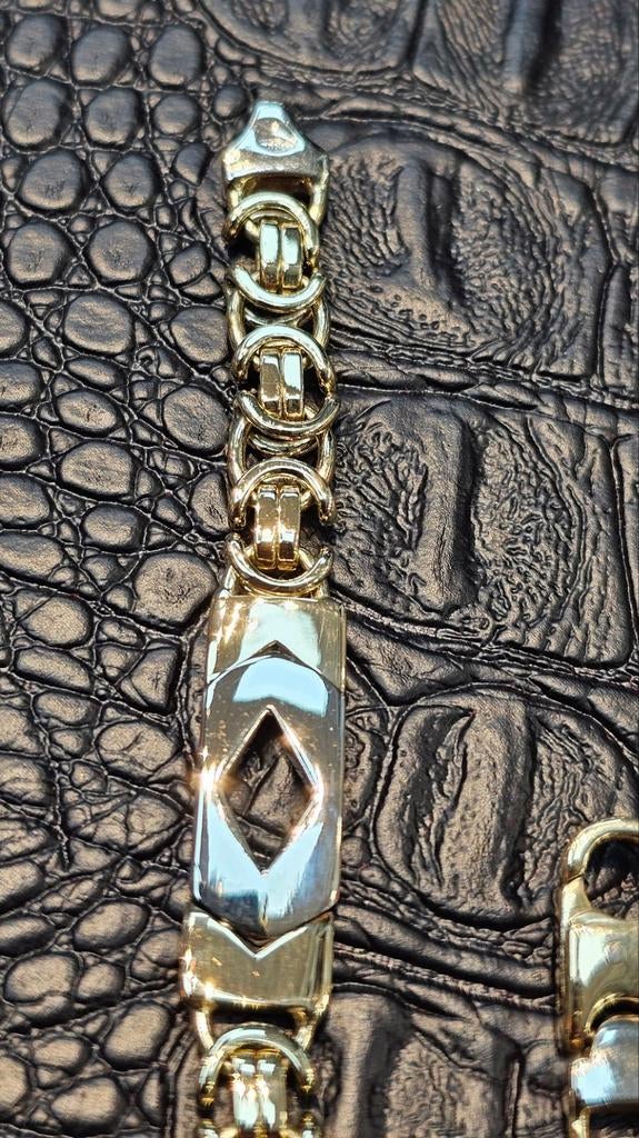 Prachtige koningsschakel armband 14k goud  massief 33 gram, Ophalen of Verzenden, Nieuw, Goud, Goud