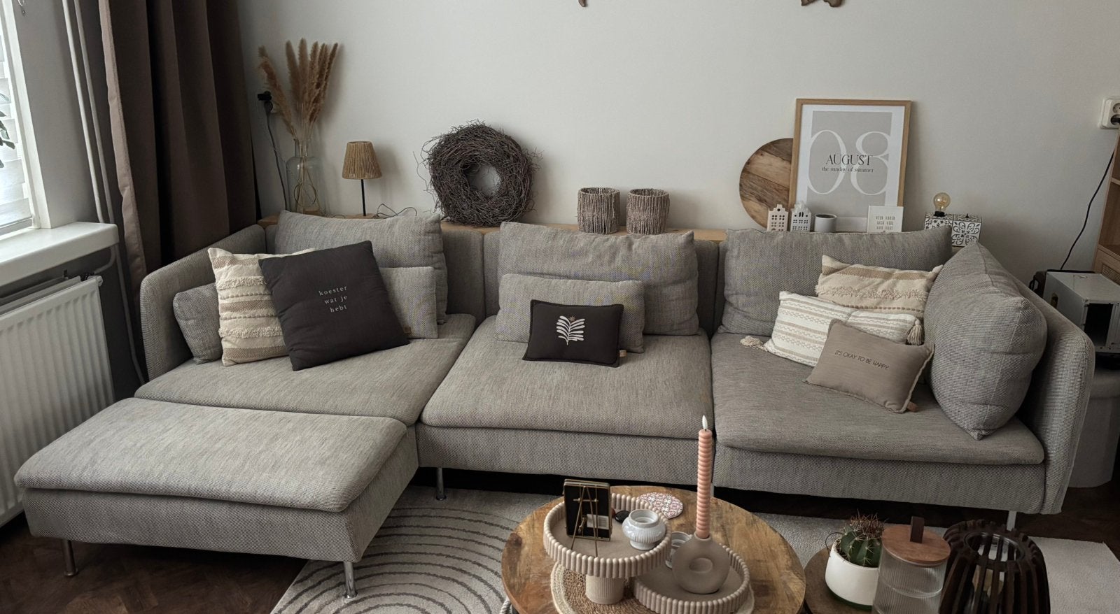 IKEA SÖDERHAMN 4-zits + lounge | Viarp beige/bruin, Ophalen, Gebruikt, Stof