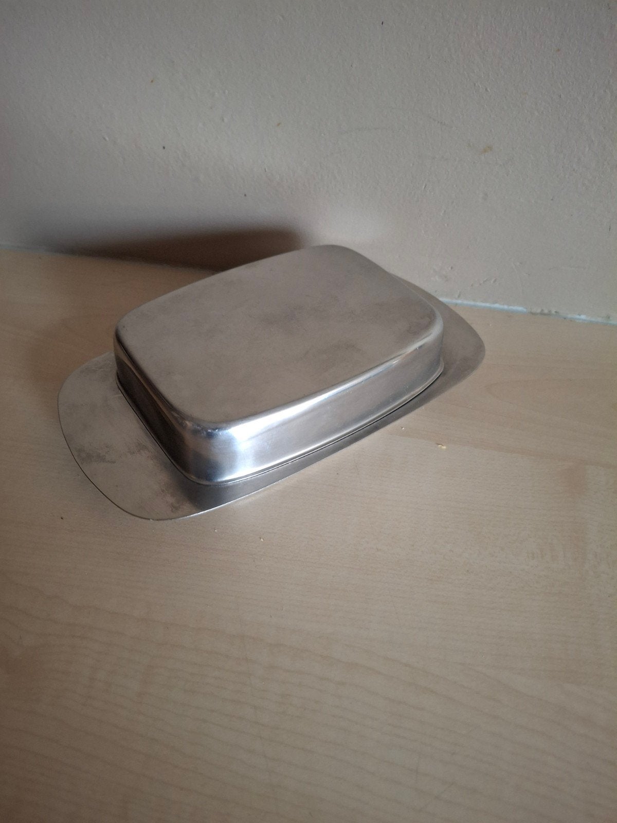 RVS botervloot met deksel, Zilver, Ophalen of Verzenden, Metaal, Overige typen