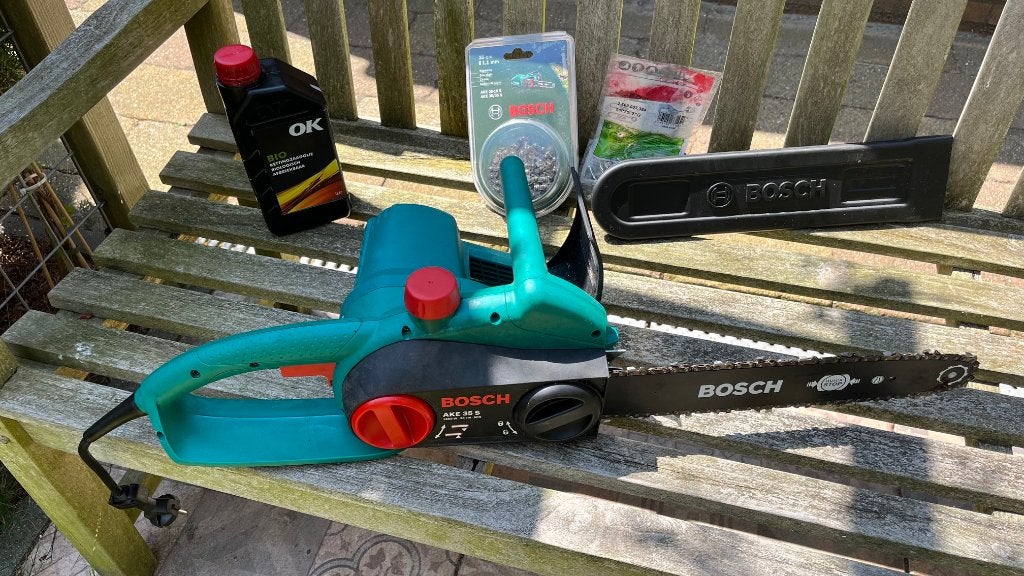 Kettingzaag  elektrisch, Tuin en Terras, Hand-tuingereedschap, Ophalen, Gebruikt, Overige soorten, Bosch.