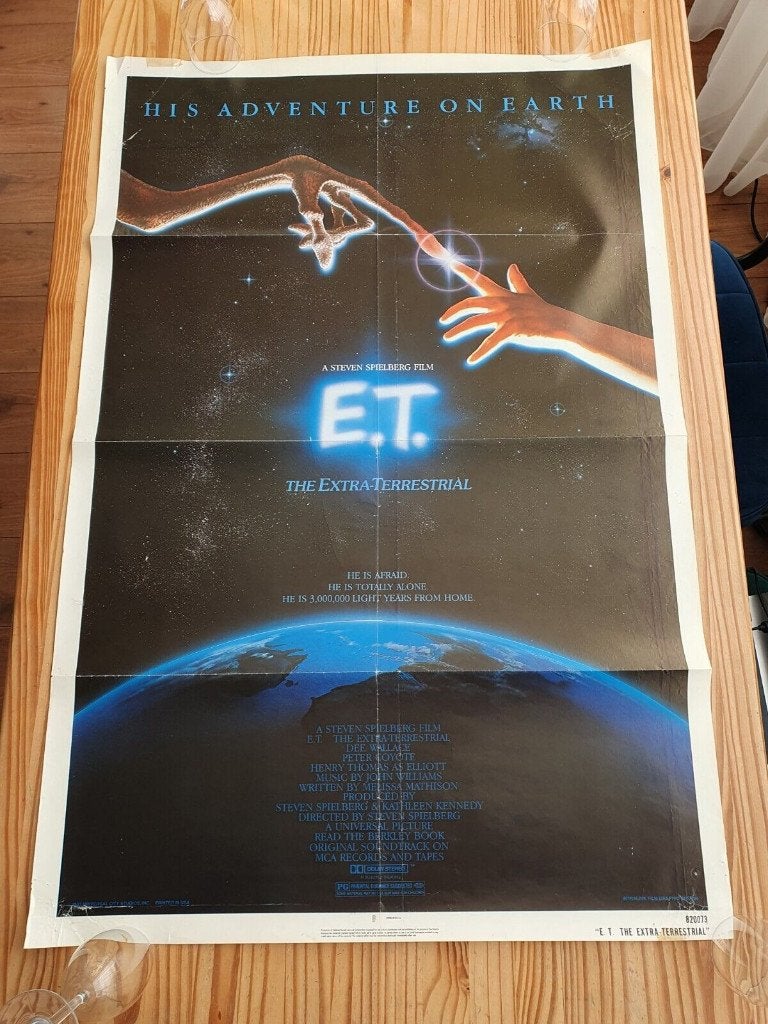 Origineel USA One sheet ET extra Terrestrial poster 1982, Deurposter of groter, Ophalen of Verzenden, Film en Tv, Rechthoekig Staand