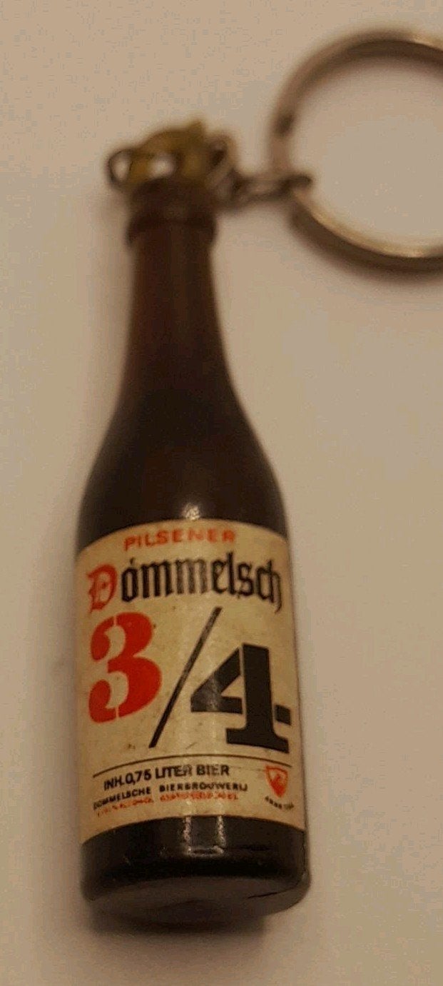 Vintage Dommelsch Pilsener 3/4 Bierfles Sleutelhanger, Verzamelen, Overige Verzamelen, Ophalen of Verzenden, Gebruikt