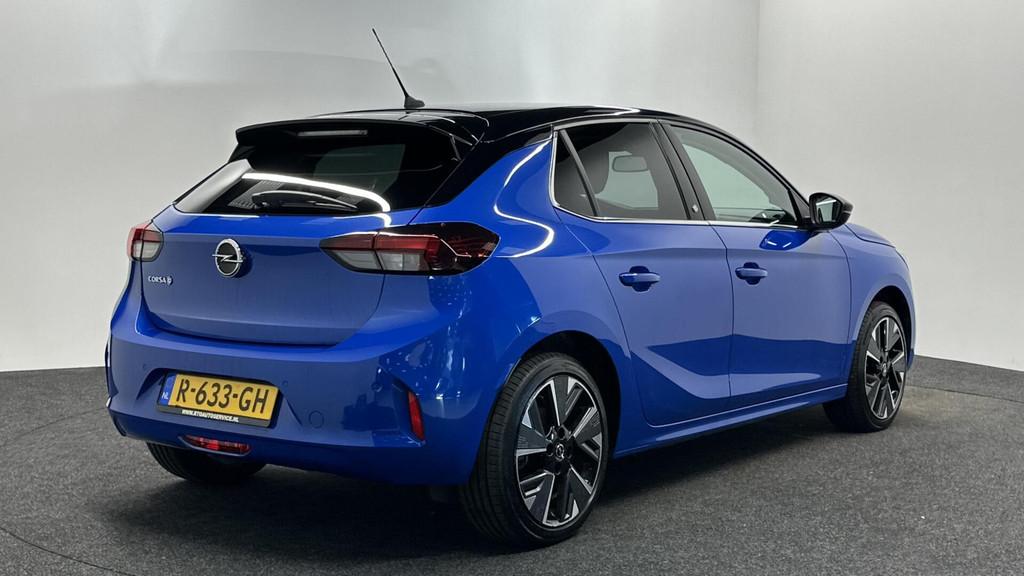 Opel Corsa-e Elegance 50 kWh 3 FASE SOH 90% CARPLAY LM CRUIS, Auto's, 136 pk, Gebruikt, Zwart, Blauw