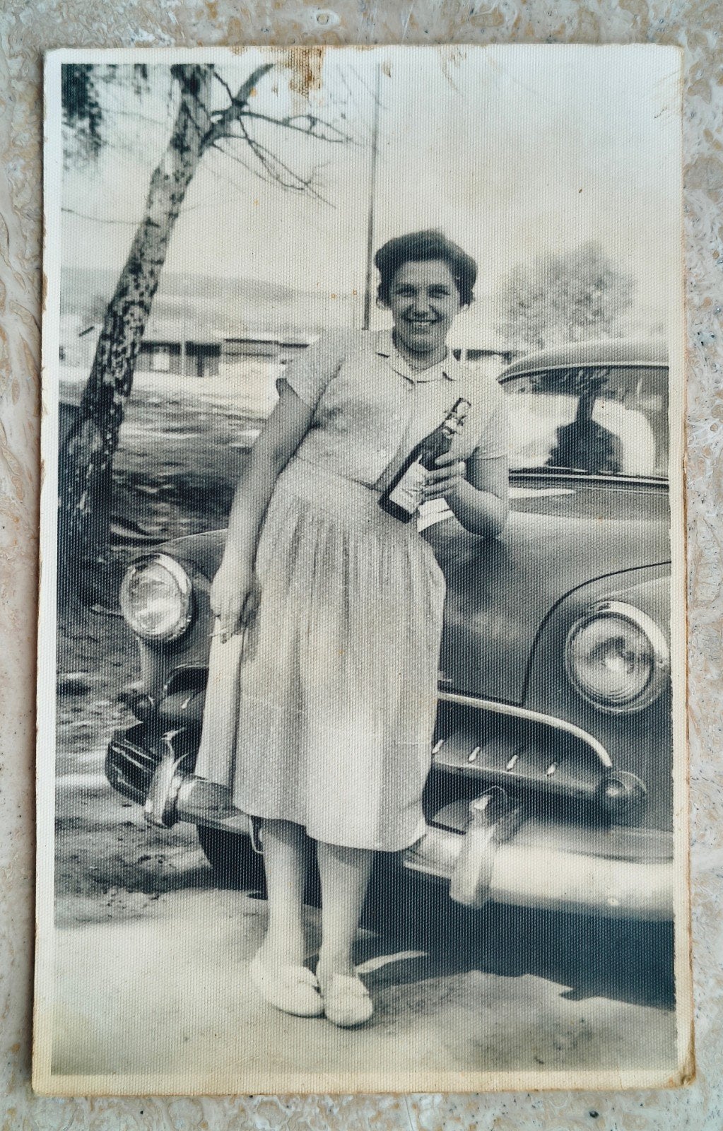Oude auto foto oldtimer Opel Rekord Olympia - 1953, Verzamelen, Foto's en Prenten, Ophalen of Verzenden, 1940 tot 1960, Gebruikt